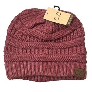 COPY - (NWT) CC Exclusives Women's Chunky Knit Beanie Hat in Dark Rose